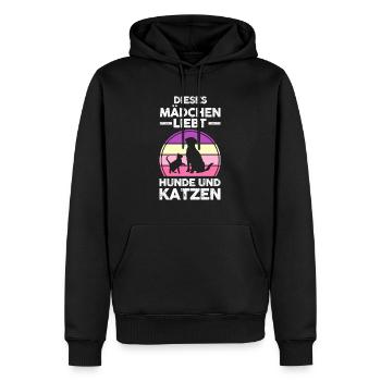 Katzen Katzenliebhaber Hundeliebhaber Hunde - Männer Premium Bio Hoodie - Schwarz - Vorne - Nico (187cm)