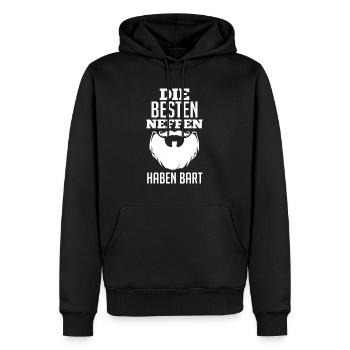 Neffe - Männer Premium Bio Hoodie - Schwarz - Vorne - Nico (187cm)