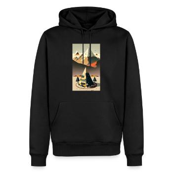 Mountain - Sweat à capuche Premium bio Homme - noir - Devant - Nico (187cm)