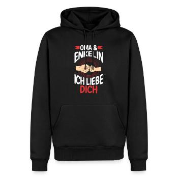Oma Großmutter und Enkelin - Männer Premium Bio Hoodie - Schwarz - Vorne - Nico (187cm)