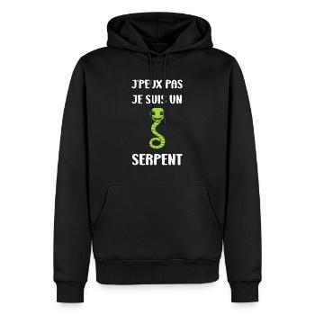 Humour petit serpent - Sweat à capuche Premium bio Homme - noir - Devant - Nico (187cm)