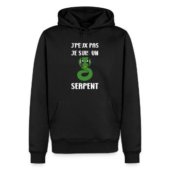 Humour petit serpent - Sweat à capuche Premium bio Homme - noir - Devant - Nico (187cm)