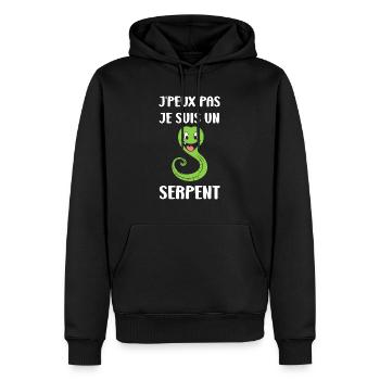Humour petit serpent - Sweat à capuche Premium bio Homme - noir - Devant - Nico (187cm)