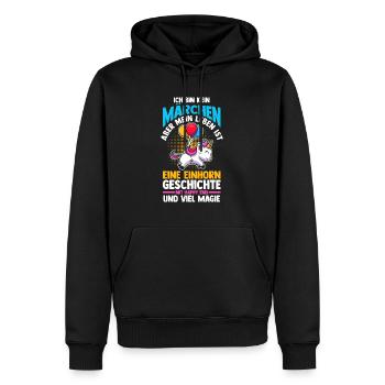 Licorne - Sweat à capuche Premium bio Homme - noir - Devant - Nico (187cm)