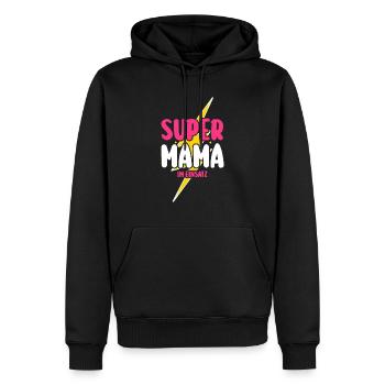 Maman Fête des mères Maman - Sweat à capuche Premium bio Homme - noir - Devant - Nico (187cm)