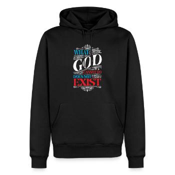What God Cannot Do Does Not Exist NSPPD - Men’s Premium Organic Hoodie - black - Front - Nico (187cm)