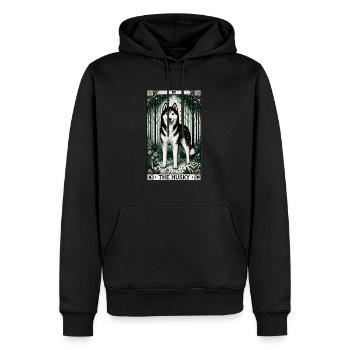 Le Husky - Sweat à capuche Premium bio Homme - noir - Devant - Nico (187cm)