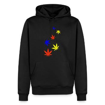 Hemp Leaf Icon - Men’s Premium Organic Hoodie - black - Front - Nico (187cm)