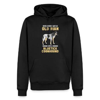Bluetick Coonhound Gift Funny Saying - Men’s Premium Organic Hoodie - black - Front - Nico (187cm)