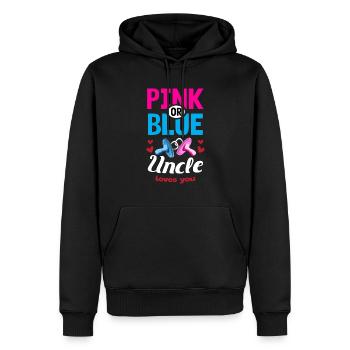 Oncle rose ou bleu vous aime Genre Révéler La fête - Sweat à capuche Premium bio Homme - noir - Devant - Nico (187cm)