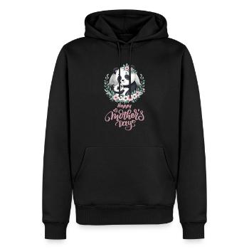 Happy Mother's Day Floral Wreath Mum Panda - Männer Premium Bio Hoodie - Schwarz - Vorne - Nico (187cm)