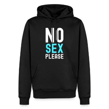 Bitte kein Sex - Männer Premium Bio Hoodie - Schwarz - Vorne - Nico (187cm)