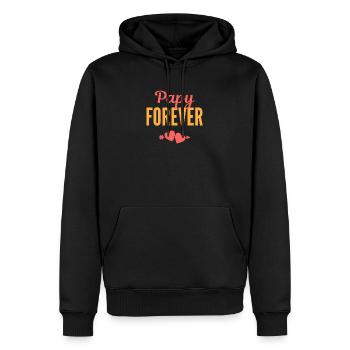 Papy Forever - Sweat à capuche Premium bio Homme - noir - Devant - Nico (187cm)