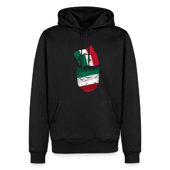 Drapeau mexicain mexicain poche poitrine Mexique - Sweat à capuche Premium bio Homme - noir - Devant - Nico (187cm)