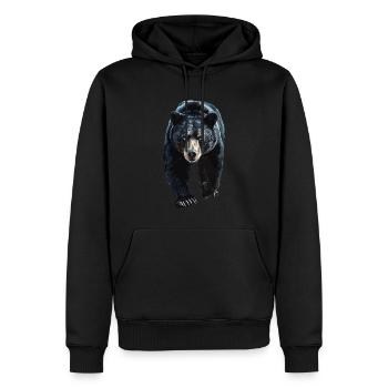 Tragen - Männer Premium Bio Hoodie - Schwarz - Vorne - Nico (187cm)