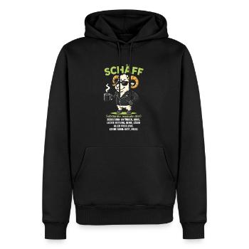 Schaf Spruch Schäff Lustig Geschenkidee Schafe - Männer Premium Bio Hoodie - Schwarz - Vorne - Nico (187cm)