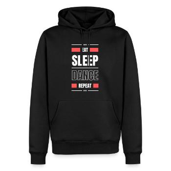 manger dormir danser répéter l’idée cadeau danser en disant - Sweat à capuche Premium bio Homme - noir - Devant - Nico (187cm)