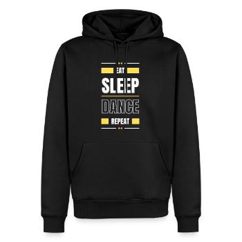 eat sleep dance repeat geschenk idee tanzen spruch - Männer Premium Bio Hoodie - Schwarz - Vorne - Nico (187cm)