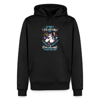 Sports Teacher Gift - Sports Teacher School Einhorn - Men’s Premium Organic Hoodie - black - Front - Nico (187cm)