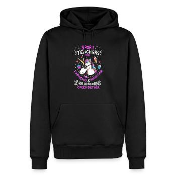 Sports Teacher Gift - Sports Teacher School Einhorn - Men’s Premium Organic Hoodie - black - Front - Nico (187cm)