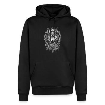 Wolf Wildtier Tier Wald Natur wandern Wildnis - Männer Premium Bio Hoodie - Schwarz - Vorne - Nico (187cm)