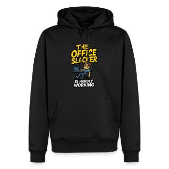 This Office Slacker Is Hardly Working - Men’s Premium Organic Hoodie - black - Front - Nico (187cm)