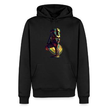 Pharaonisches Design 7 - Männer Premium Bio Hoodie - Schwarz - Vorne - Nico (187cm)