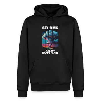 Unwetter Sturm Tornado Wirbelsturm Sturmjäger - Männer Premium Bio Hoodie - Schwarz - Vorne - Nico (187cm)