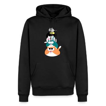 Katzen - Männer Premium Bio Hoodie - Schwarz - Vorne - Nico (187cm)