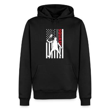 Sport Us Flag Squash - Männer Premium Bio Hoodie - Schwarz - Vorne - Nico (187cm)