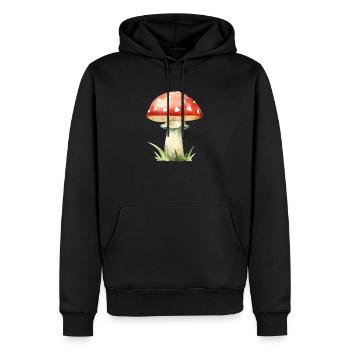 Roter Pilz-Fliegenpilz - Männer Premium Bio Hoodie - Schwarz - Vorne - Nico (187cm)