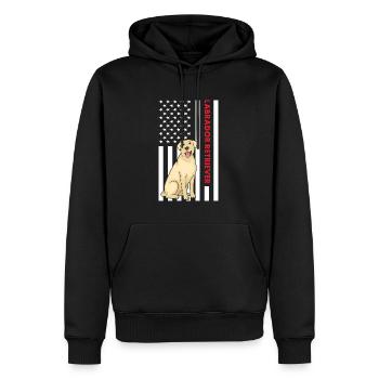 Labrador Retriever Us Flag - Sweat à capuche Premium bio Homme - noir - Devant - Nico (187cm)