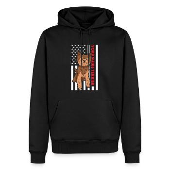 Yorkshire Terrier Us Flag - Sweat à capuche Premium bio Homme - noir - Devant - Nico (187cm)