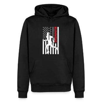 Sport Us Flag Running - Männer Premium Bio Hoodie - Schwarz - Vorne - Nico (187cm)