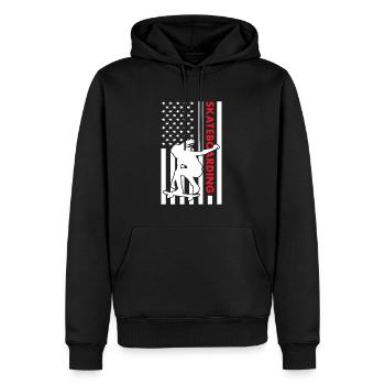 Sport Us Flag Skateboarding - Männer Premium Bio Hoodie - Schwarz - Vorne - Nico (187cm)