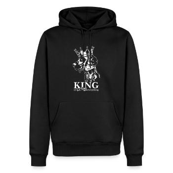 Chien de sueur hanovrien Roi de tout - Sweat à capuche Premium bio Homme - noir - Devant - Nico (187cm)
