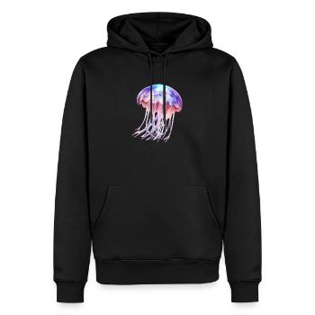 Shiny Qualle - Männer Premium Bio Hoodie - Schwarz - Vorne - Nico (187cm)