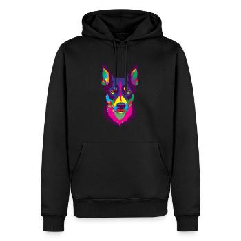 Cadeau de chien Kelpie - Sweat à capuche Premium bio Homme - noir - Devant - Nico (187cm)