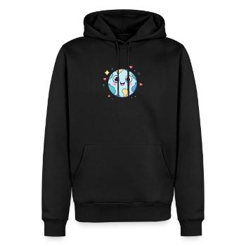 Erde - Männer Premium Bio Hoodie - Schwarz - Vorne - Nico (187cm)