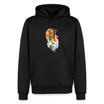 Asterix These Rugbymen - Sweat à capuche Premium bio Homme - noir - Devant - Nico (187cm)