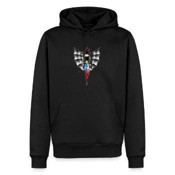 GAMBLE Dagger - Männer Premium Bio Hoodie - Schwarz - Vorne - Nico (187cm)
