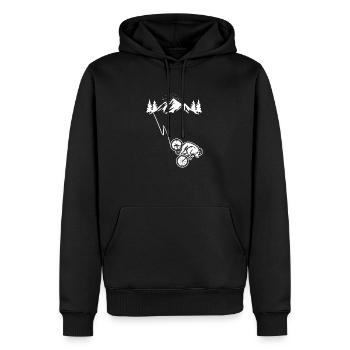 Vélo de montagne ours vélo vtt - Sweat à capuche Premium bio Homme - noir - Devant - Nico (187cm)
