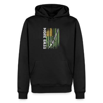 Plus de contrebasse basse avec drapeau américain - Sweat à capuche Premium bio Homme - noir - Devant - Nico (187cm)