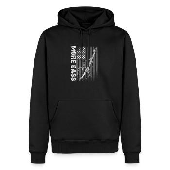 Plus de contrebasse basse avec drapeau américain - Sweat à capuche Premium bio Homme - noir - Devant - Nico (187cm)