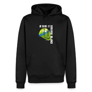 Meilleur chef de travaux - Sweat à capuche Premium bio Homme - noir - Devant - Nico (187cm)