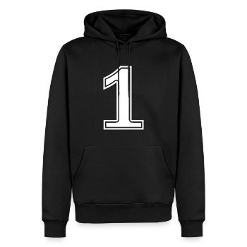 1 - Männer Premium Bio Hoodie - Schwarz - Vorne - Nico (187cm)