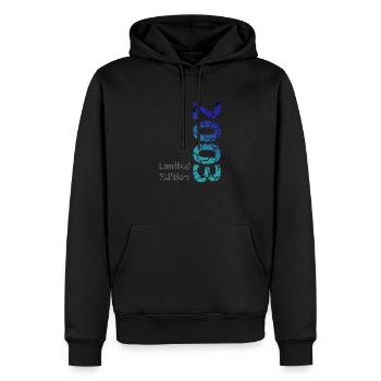 2003 Limited Edition - Männer Premium Bio Hoodie - Schwarz - Vorne - Nico (187cm)
