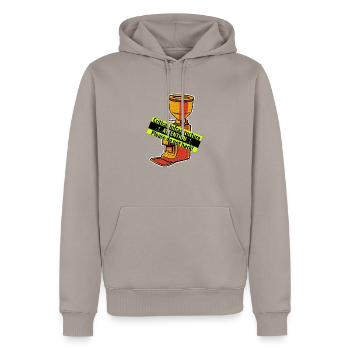 L’infrastructure critique appelée cafetière - Sweat à capuche Premium bio Homme - taupe - Devant - Nico (187cm)
