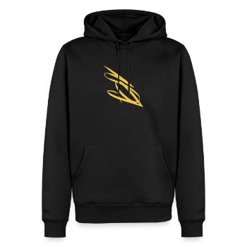 Der goldene S - Männer Premium Bio Hoodie - Schwarz - Vorne - Nico (187cm)