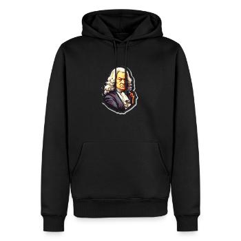 Bach 2023, Leipzig, Johann Sebastian Bach - Männer Premium Bio Hoodie - Schwarz - Vorne - Nico (187cm)